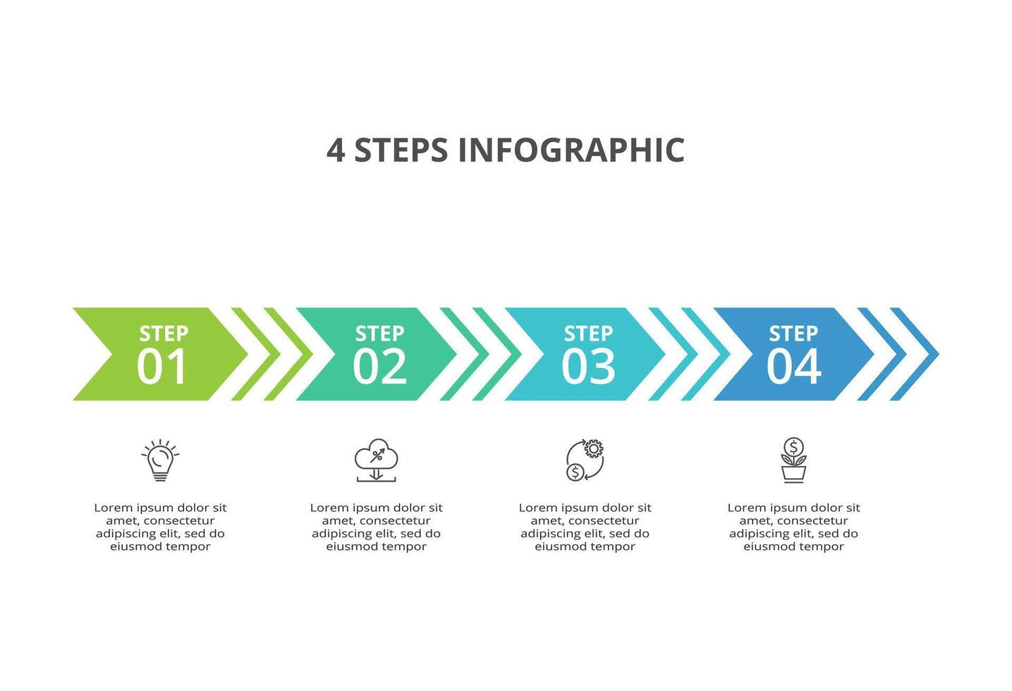 Creative concept for infographic with 4 steps, options, parts or processes. Business data visualization. vector