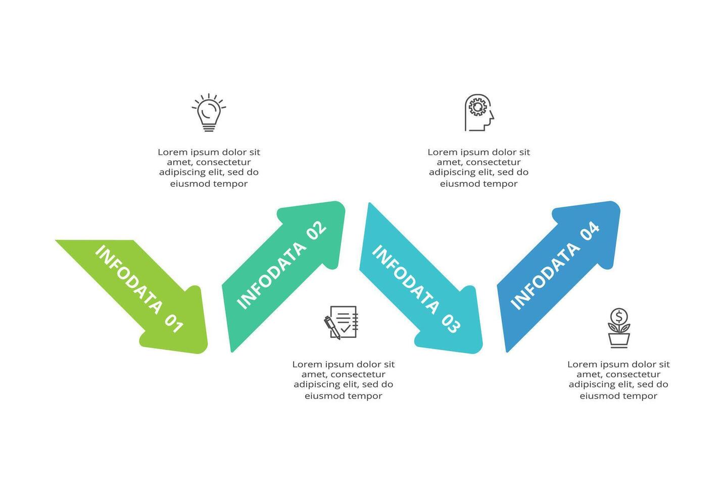 Creative concept for infographic with 4 steps, options, parts or processes. Business data visualization. vector