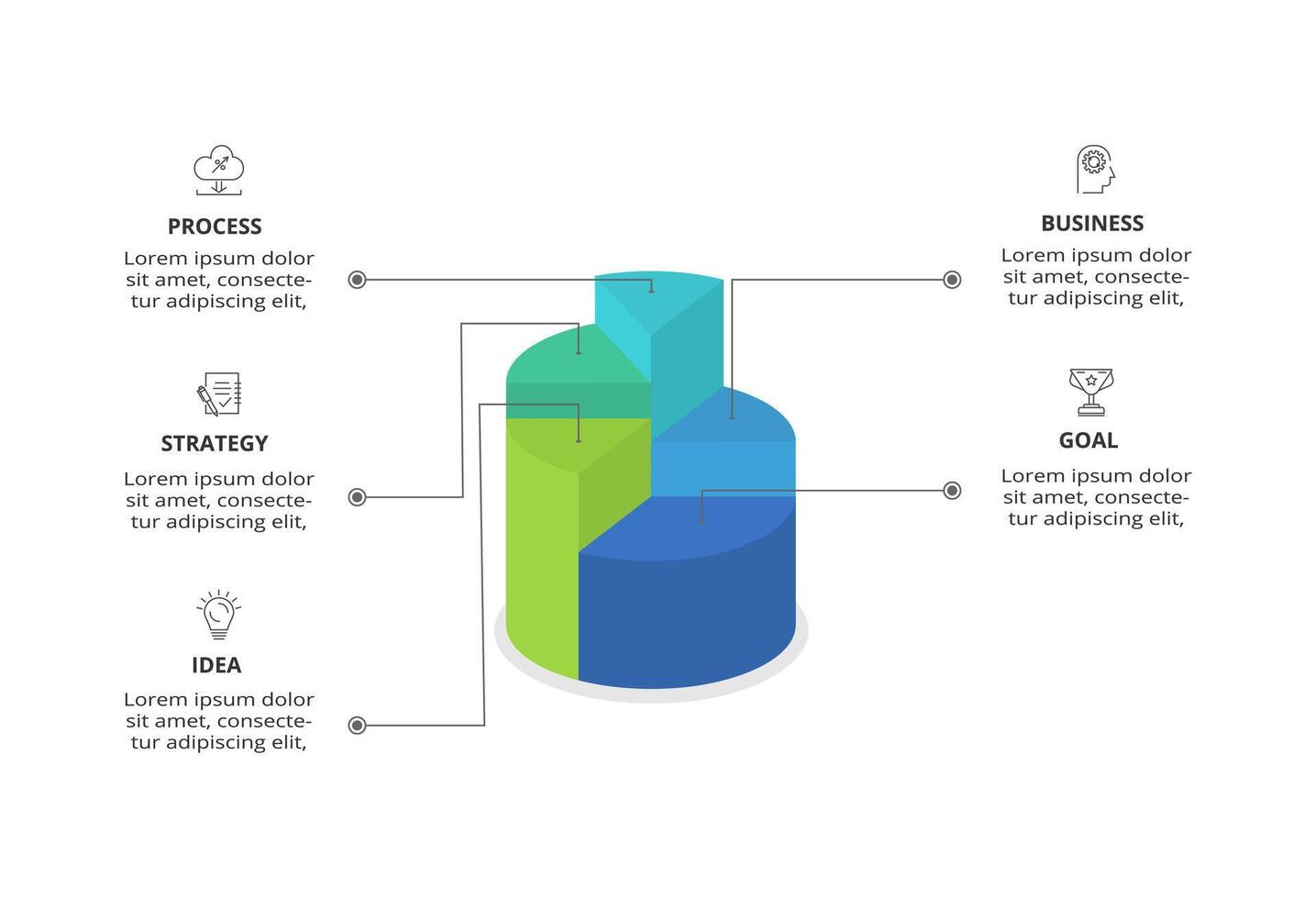 Creative concept for infographic with 5 steps, options, parts or processes. Business data visualization. vector
