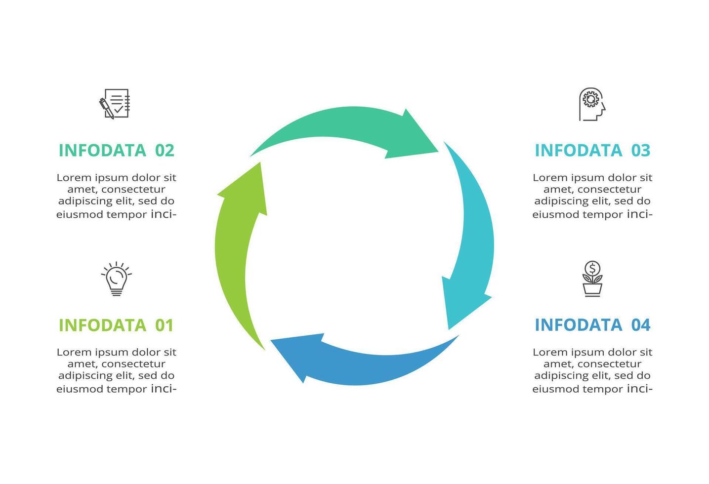 Creative concept for infographic with 4 steps, options, parts or processes. Business data visualization. vector