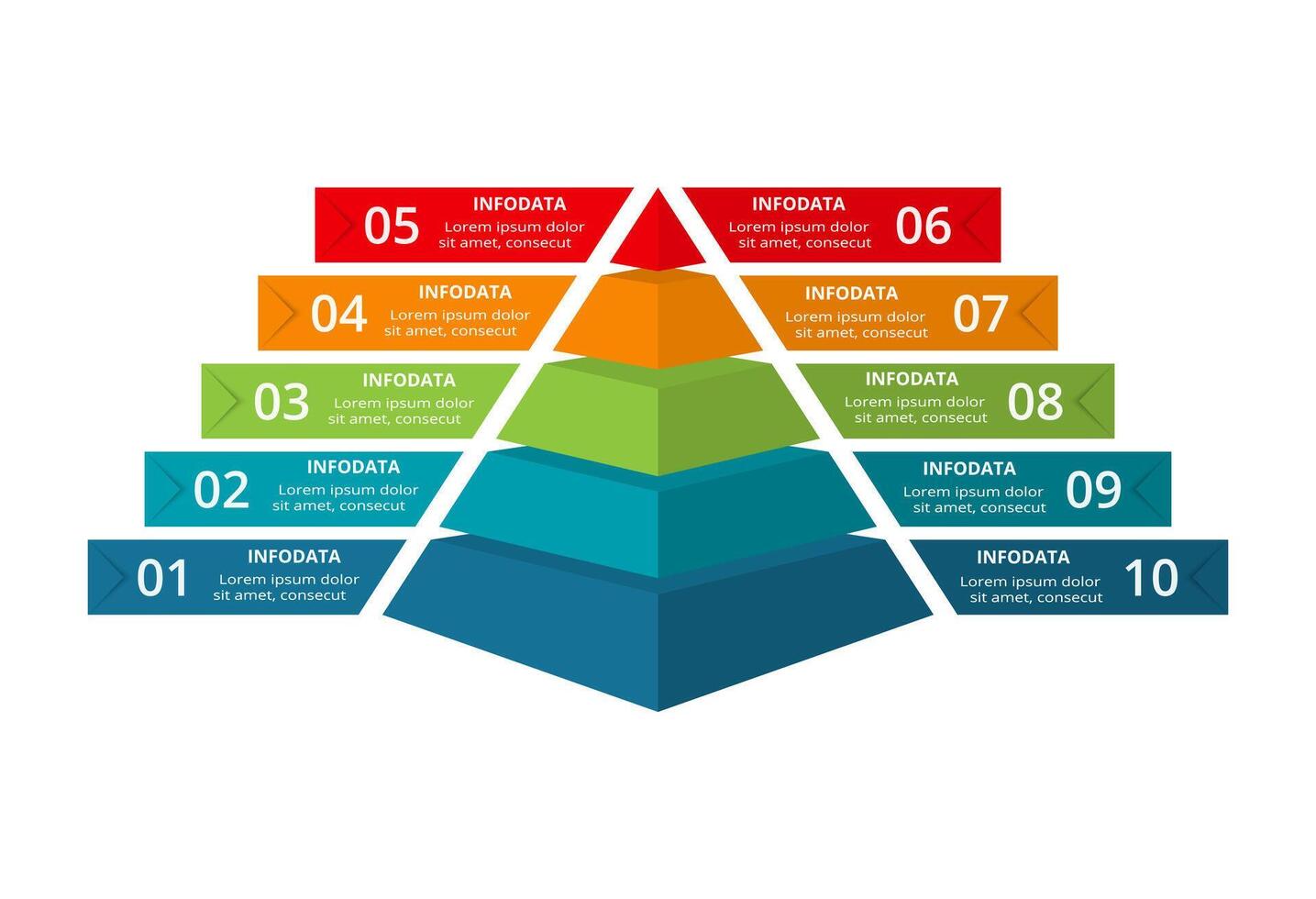 Creative concept for infographic with 10 steps, options, parts or processes. Business data visualization. vector