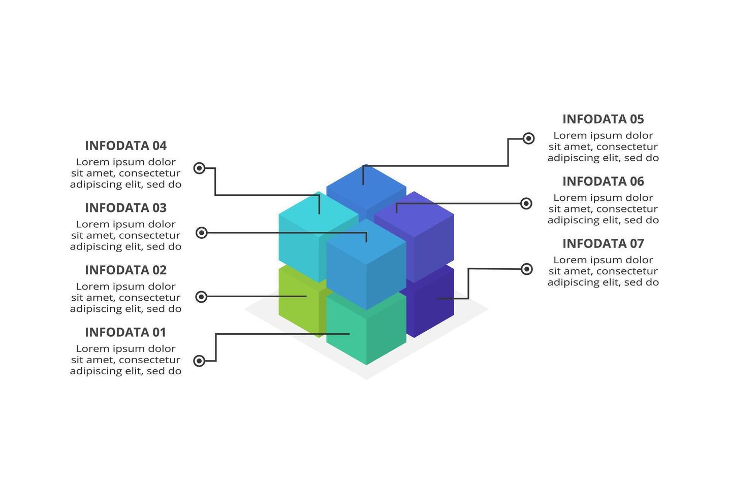 Creative concept for infographic with 7 steps, options, parts or processes. Business data visualization. vector