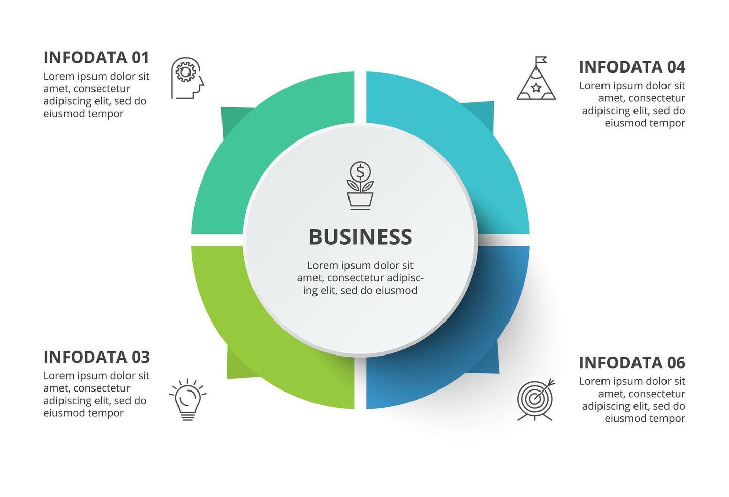 Creative concept for infographic with 4 steps, options, parts or processes. Business data visualization. vector