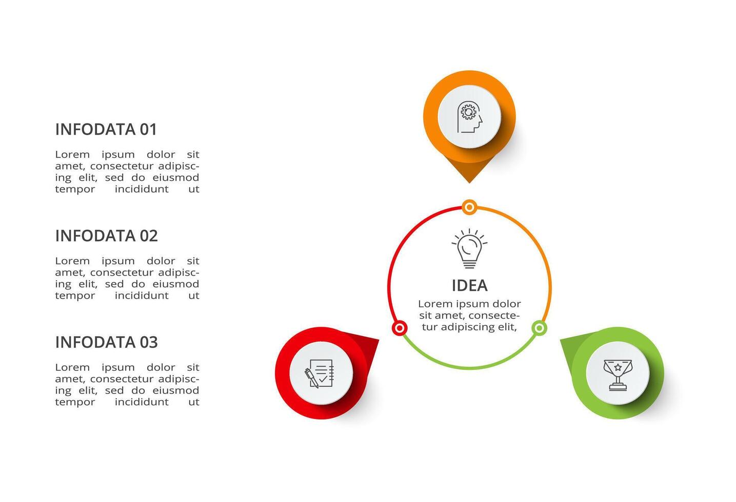 Creative concept for infographic with 3 steps, options, parts or processes. Business data visualization. vector