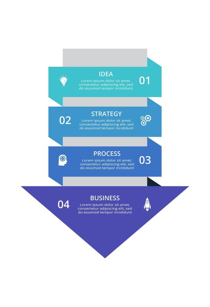 Creative concept for infographic with 4 steps, options, parts or processes. Business data visualization. vector