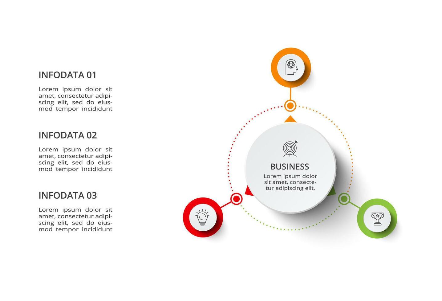 Creative concept for infographic with 3 steps, options, parts or processes. Business data visualization. vector