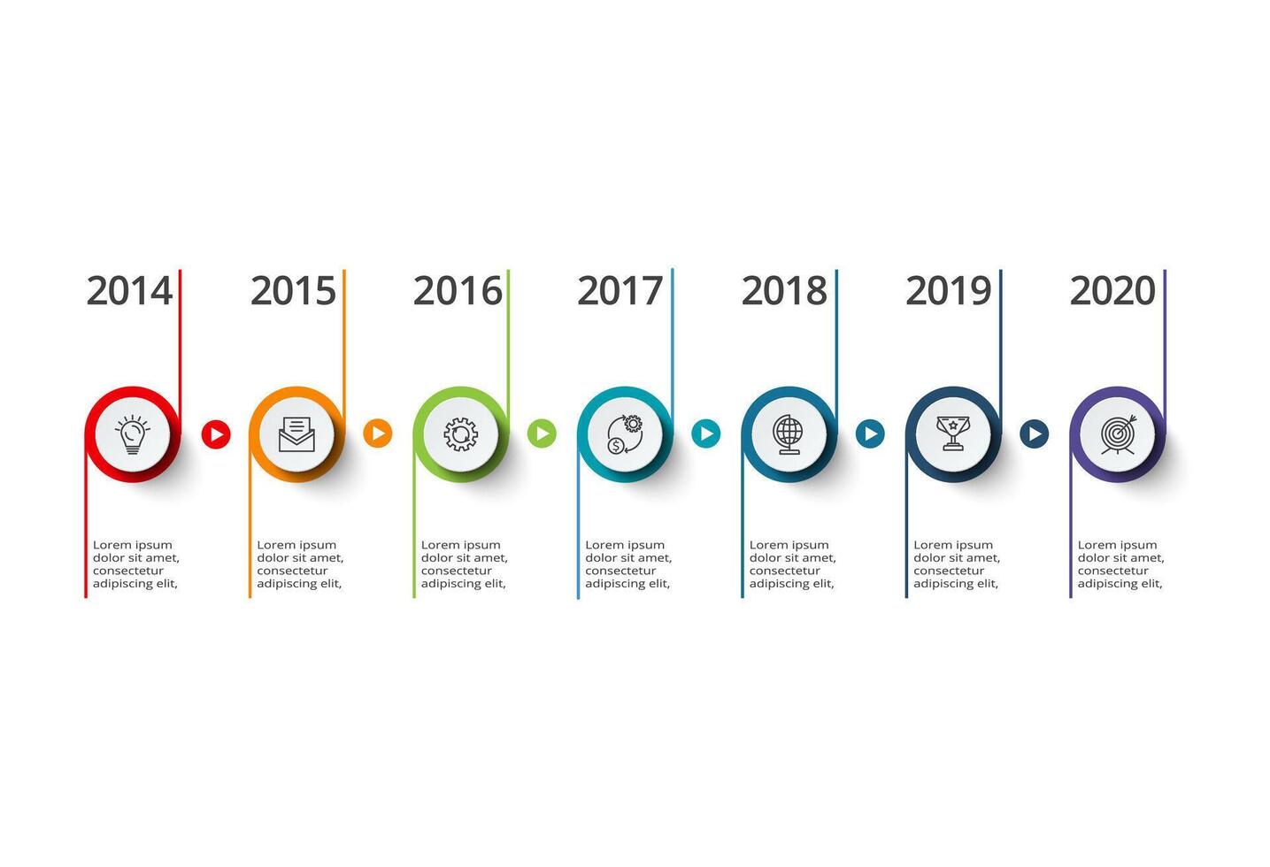Creative concept for infographic with 7 steps, options, parts or processes. Business data visualization. vector