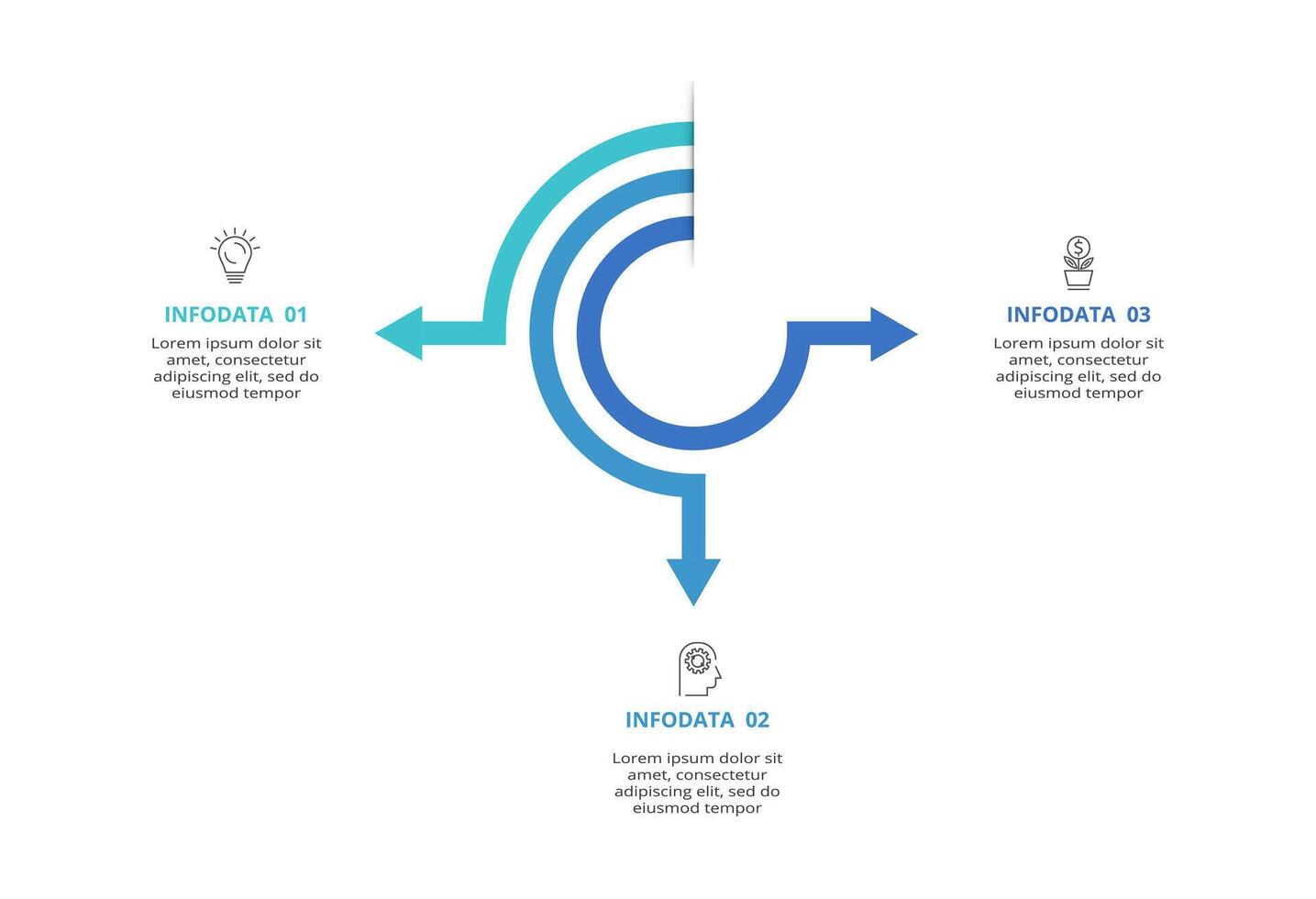 Creative concept for infographic with 3 steps, options, parts or processes. Business data visualization. vector