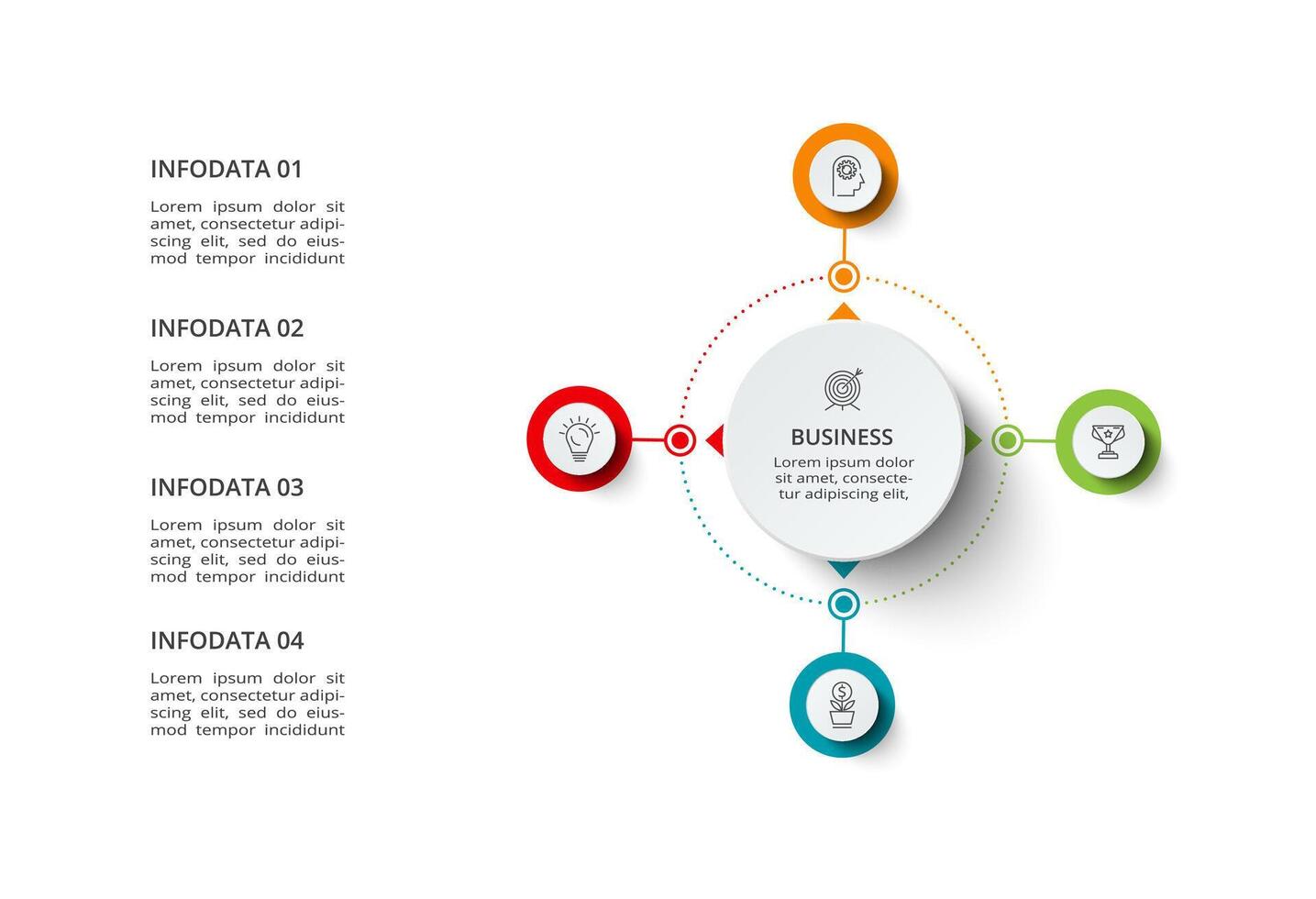 Creative concept for infographic with 4 steps, options, parts or processes. Business data visualization. vector