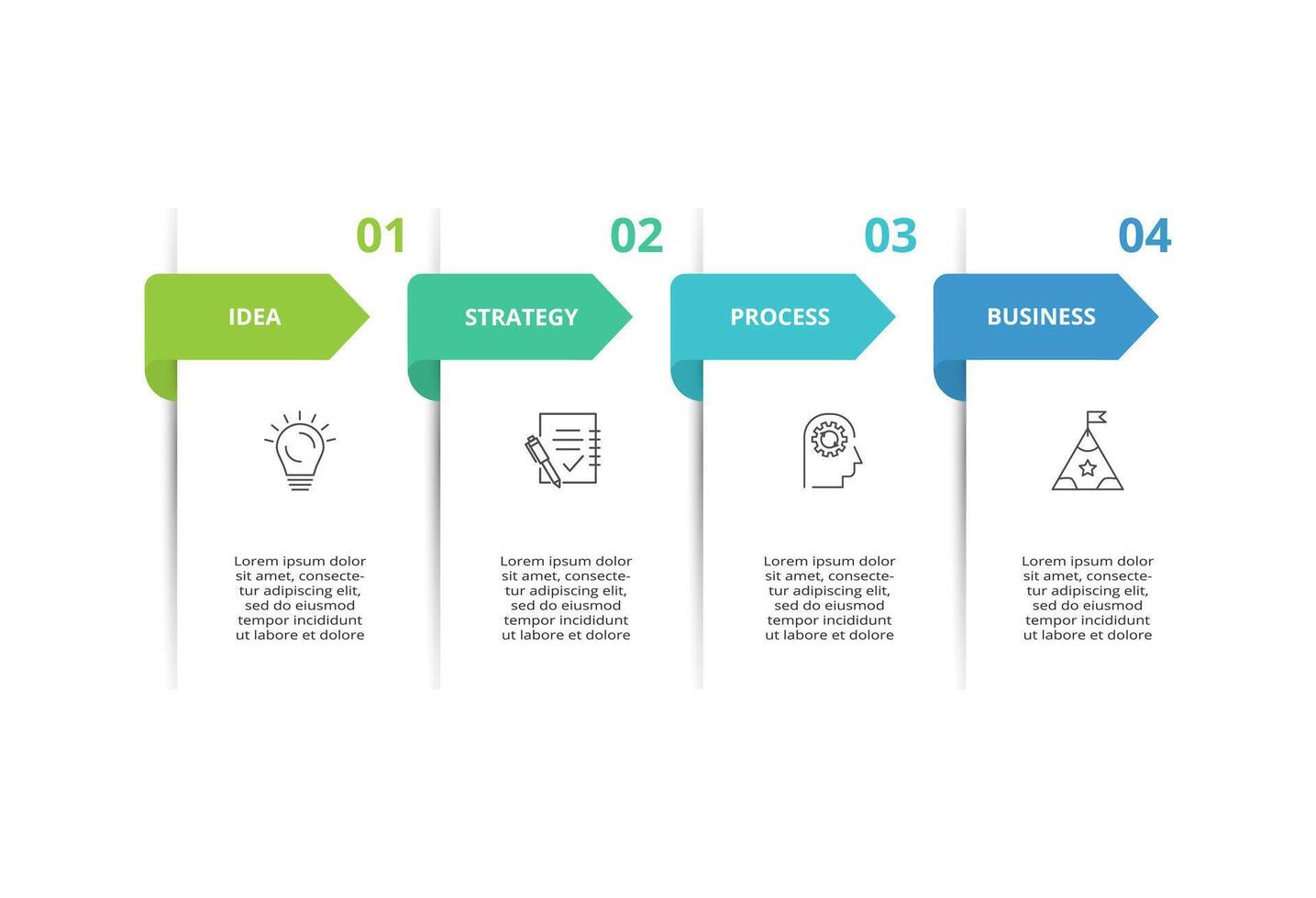 Creative concept for infographic with 4 steps, options, parts or processes. Business data visualization. vector