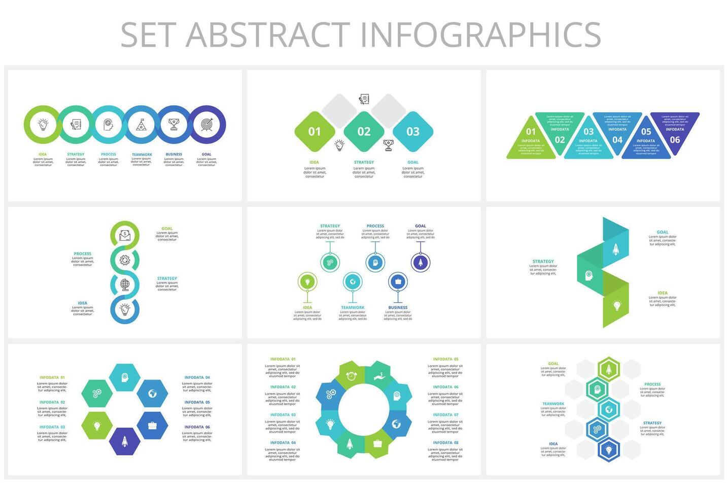 Set creative of graph, diagram with steps, options, parts or processes. business template for presentation vector