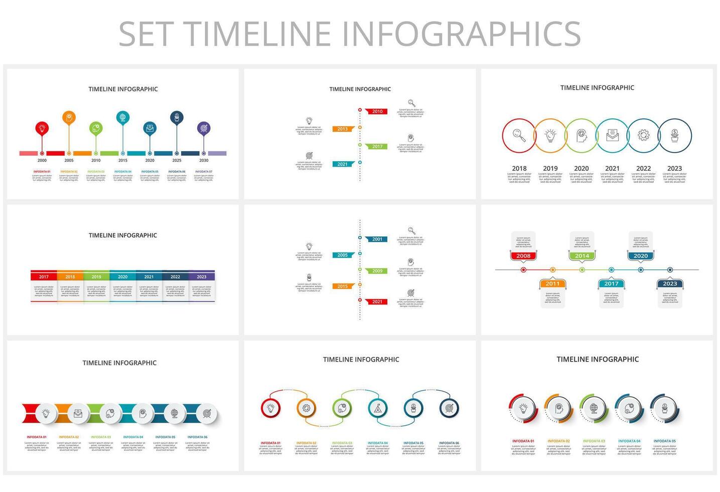 Set creative of graph, diagram with steps, options, parts or processes. business template for presentation vector