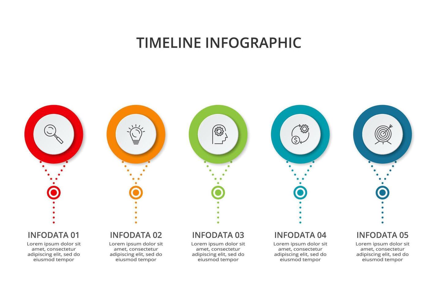 Creative concept for infographic with 5 steps, options, parts or processes. Business data visualization. vector