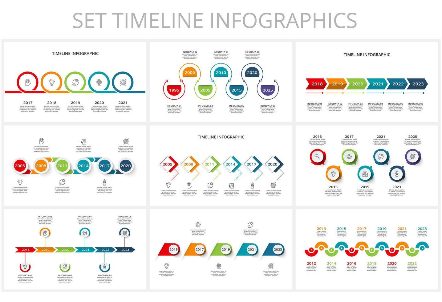 Set creative of graph, diagram with steps, options, parts or processes. business template for presentation vector