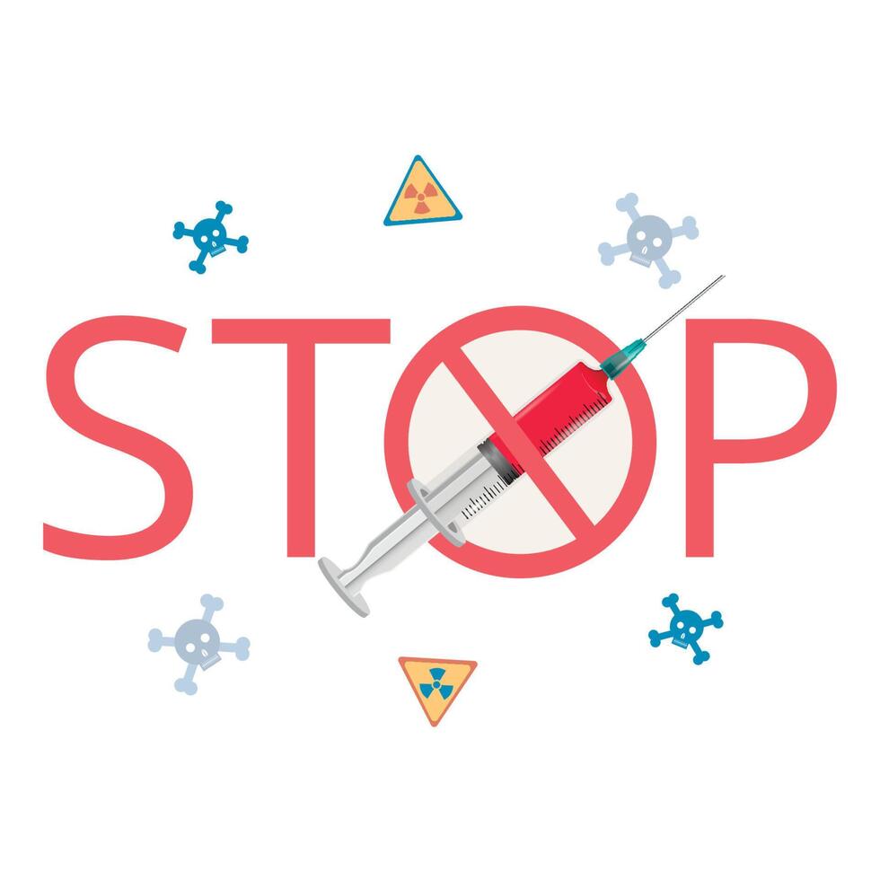 No vaccinations. Stop the vaccine. Side effects, illness or death from the injection. People are against violent vaccination. The growth of the sick. Poison or poison. vector