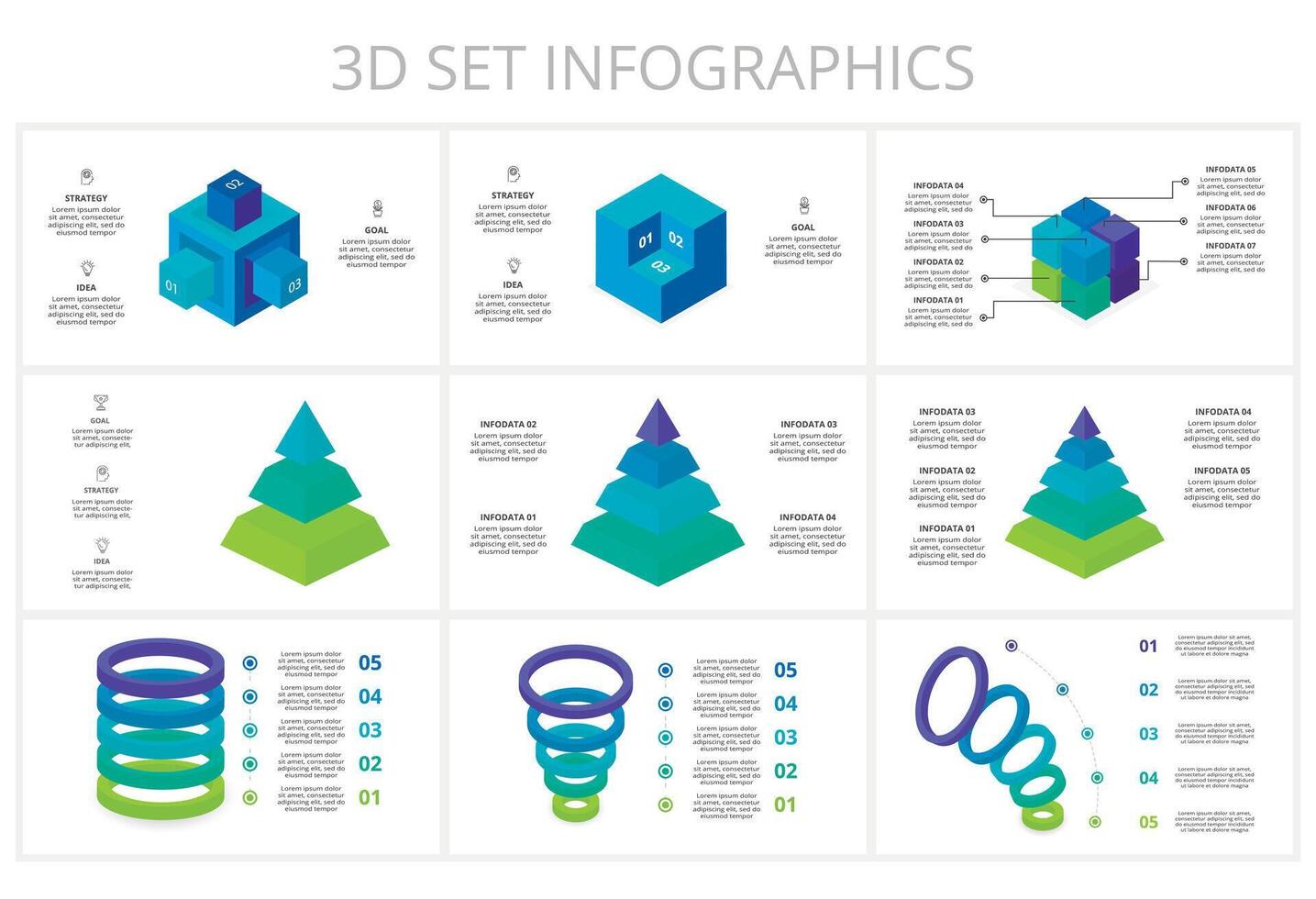 Set creative of graph, diagram with steps, options, parts or processes. business template for presentation vector