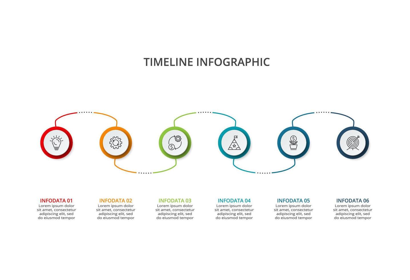Creative concept for infographic with 6 steps, options, parts or processes. Business data visualization. vector