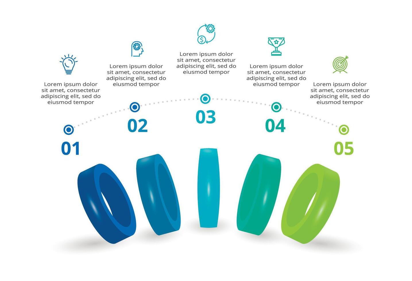 Creative concept for infographic with 5 steps, options, parts or processes. Business data visualization. vector