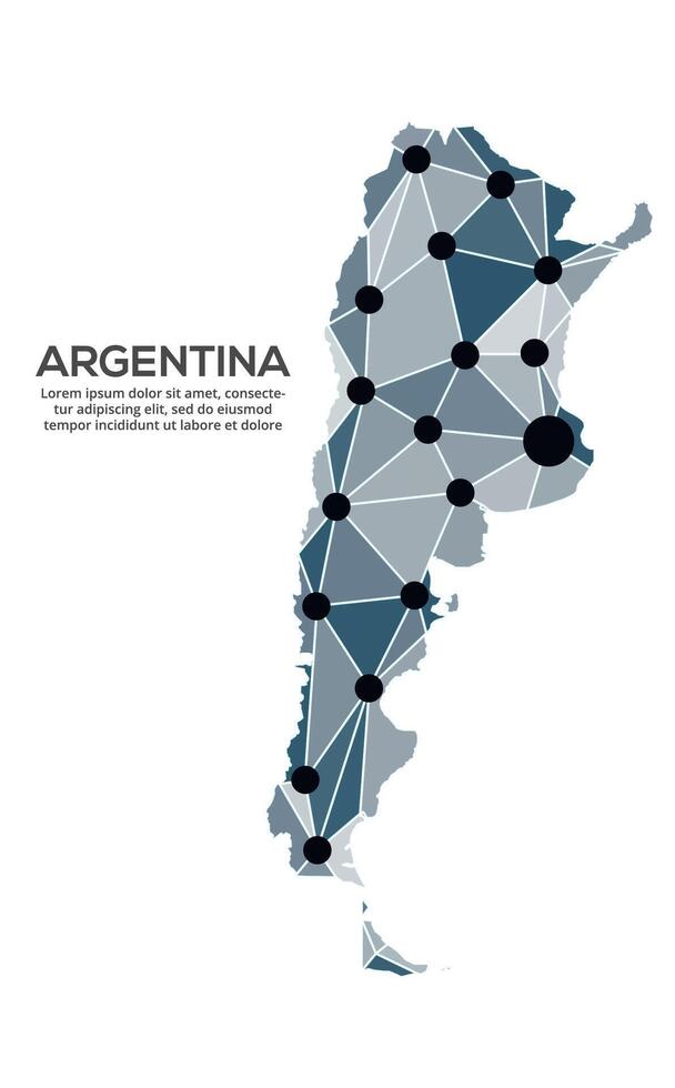 Communication network map. image of a low poly global map with city lights. Map in the form of lines and dots vector