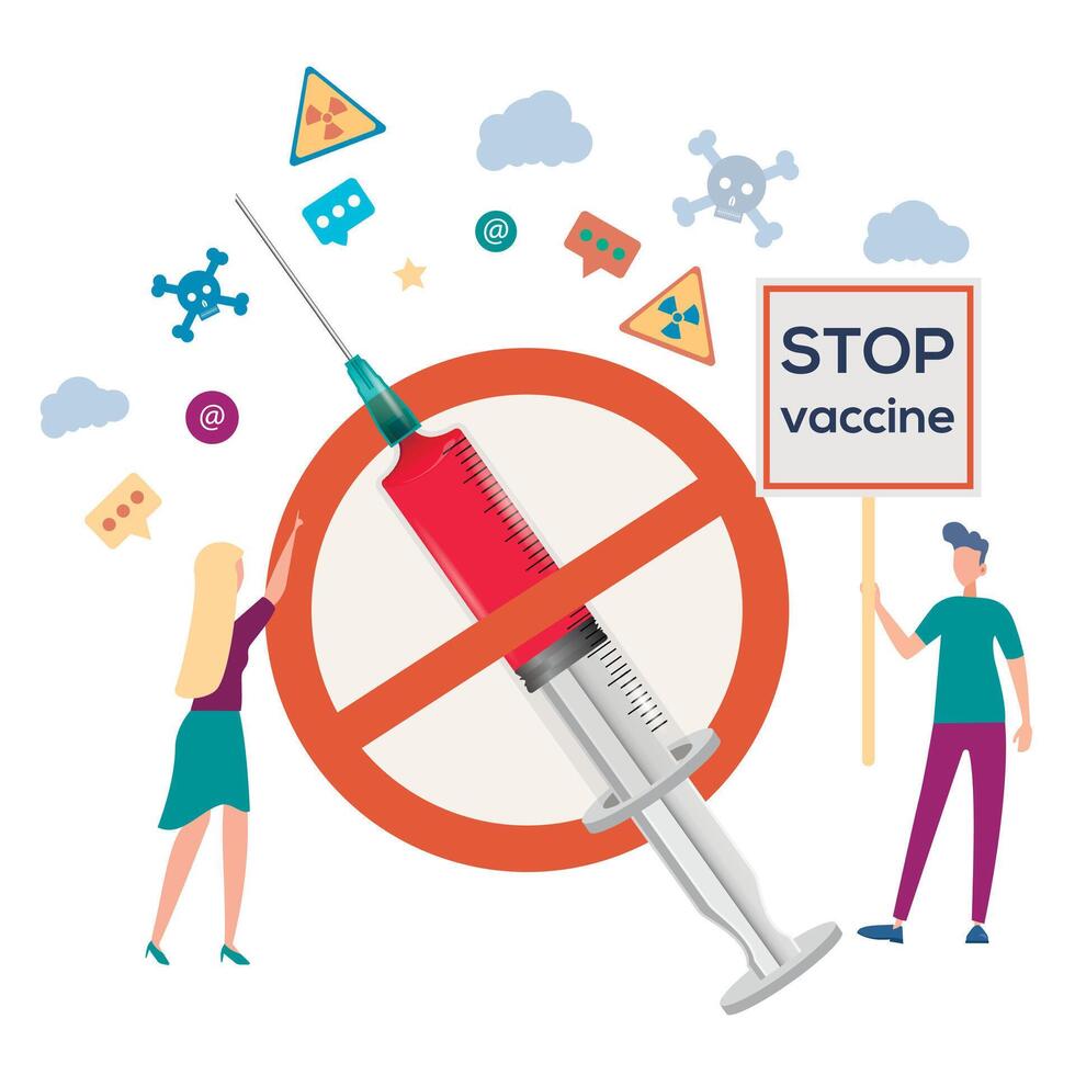 No vaccinations. Stop the vaccine. Side effects, illness or death from the injection. People are against violent vaccination. The growth of the sick. Poison or poison. vector