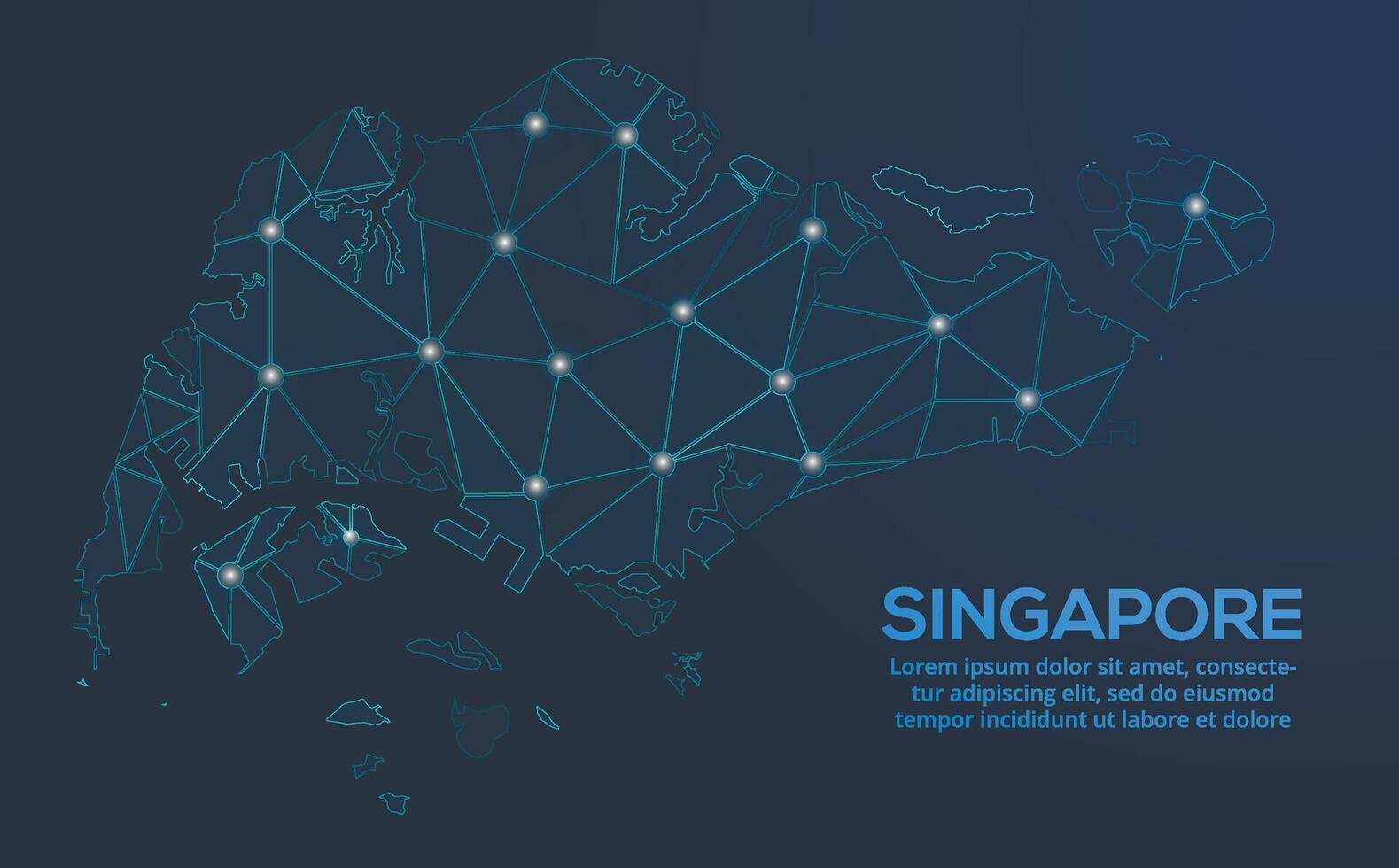 Communication network map. image of a low poly global map with city lights. Map in the form of lines and dots vector