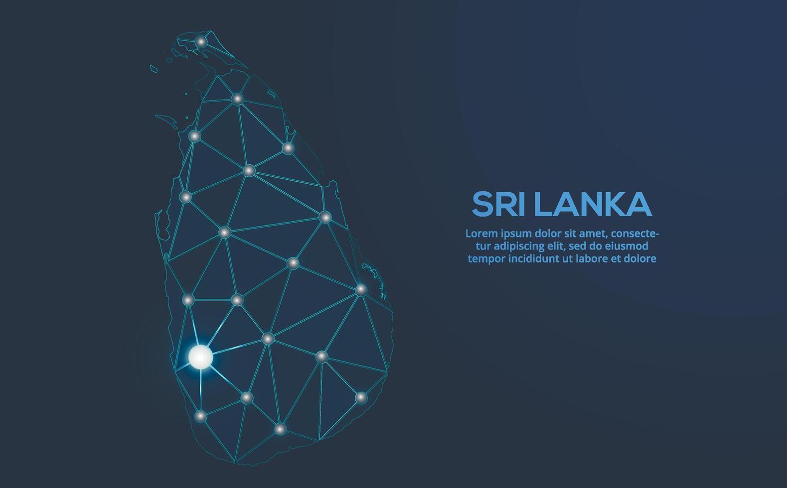 Communication network map. image of a low poly global map with city lights. Map in the form of lines and dots vector