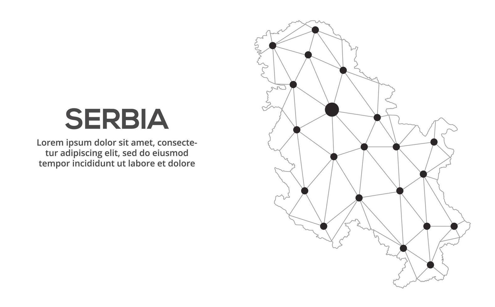 Communication network map. image of a low poly global map with city lights. Map in the form of lines and dots vector