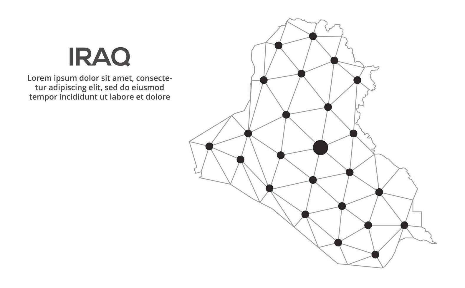 Communication network map. image of a low poly global map with city lights. Map in the form of lines and dots vector