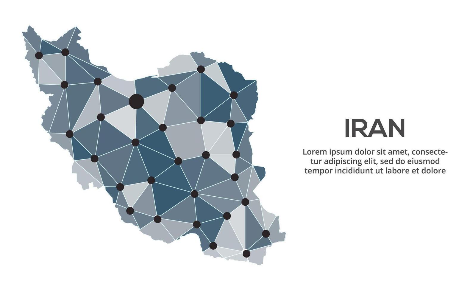 Communication network map. image of a low poly global map with city lights. Map in the form of lines and dots vector