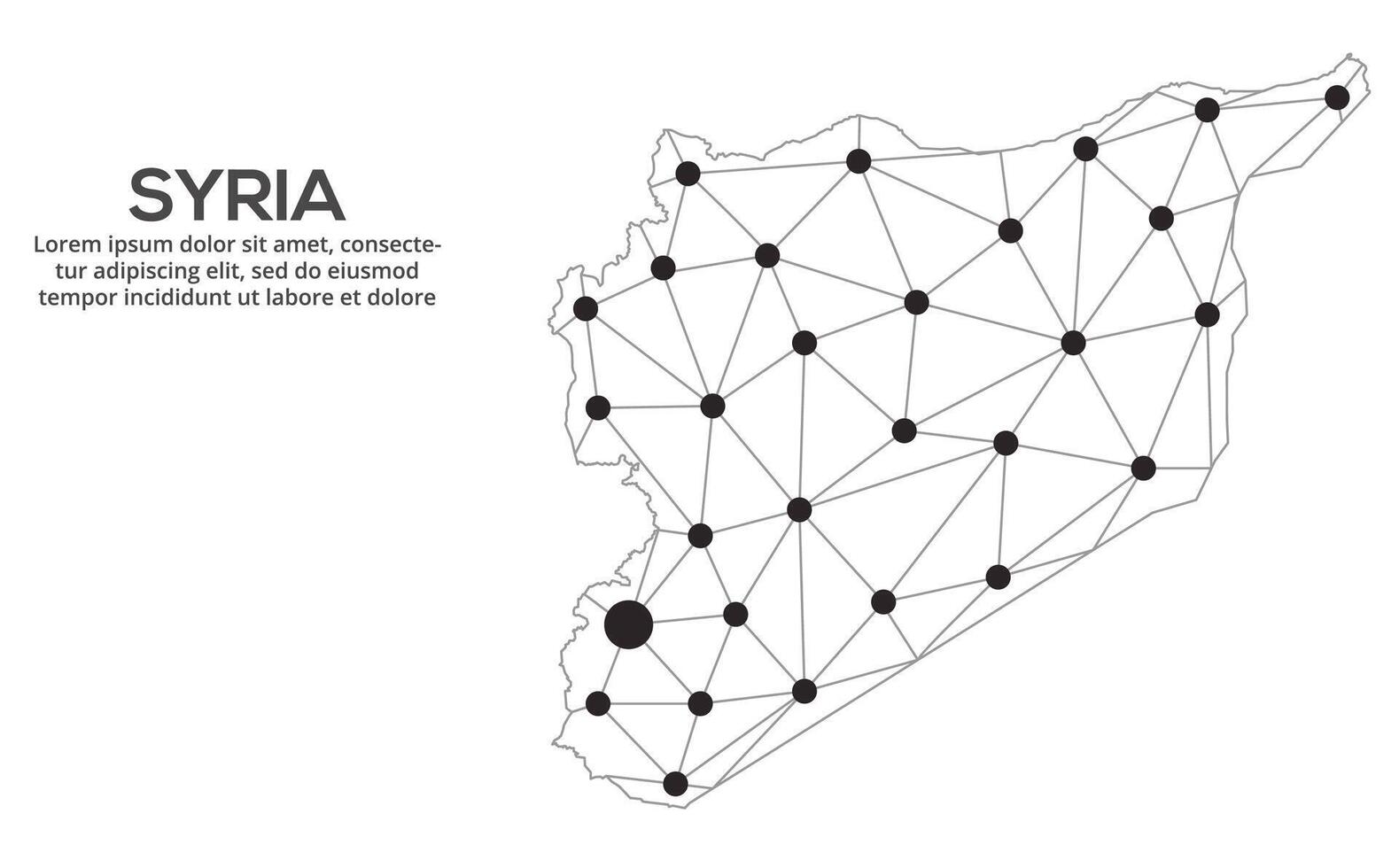 Communication network map. image of a low poly global map with city lights. Map in the form of lines and dots vector