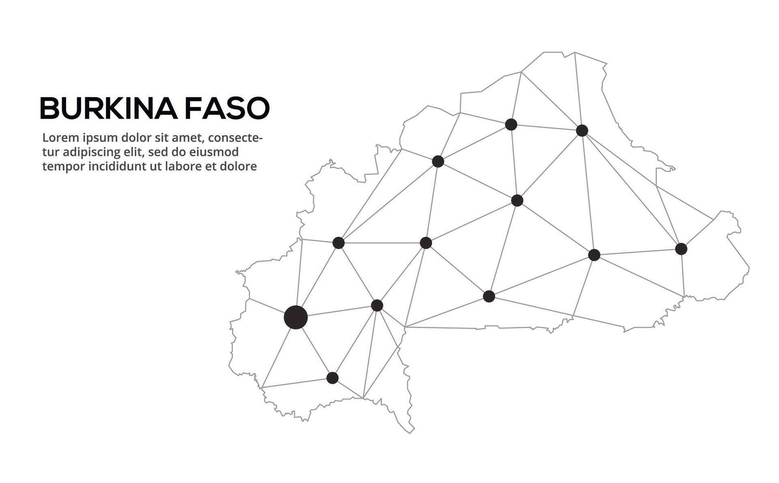 Communication network map. image of a low poly global map with city lights. Map in the form of lines and dots vector