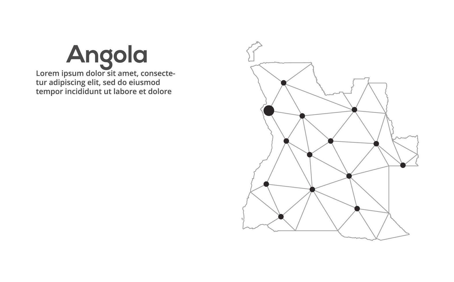 Communication network map. image of a low poly global map with city lights. Map in the form of lines and dots vector