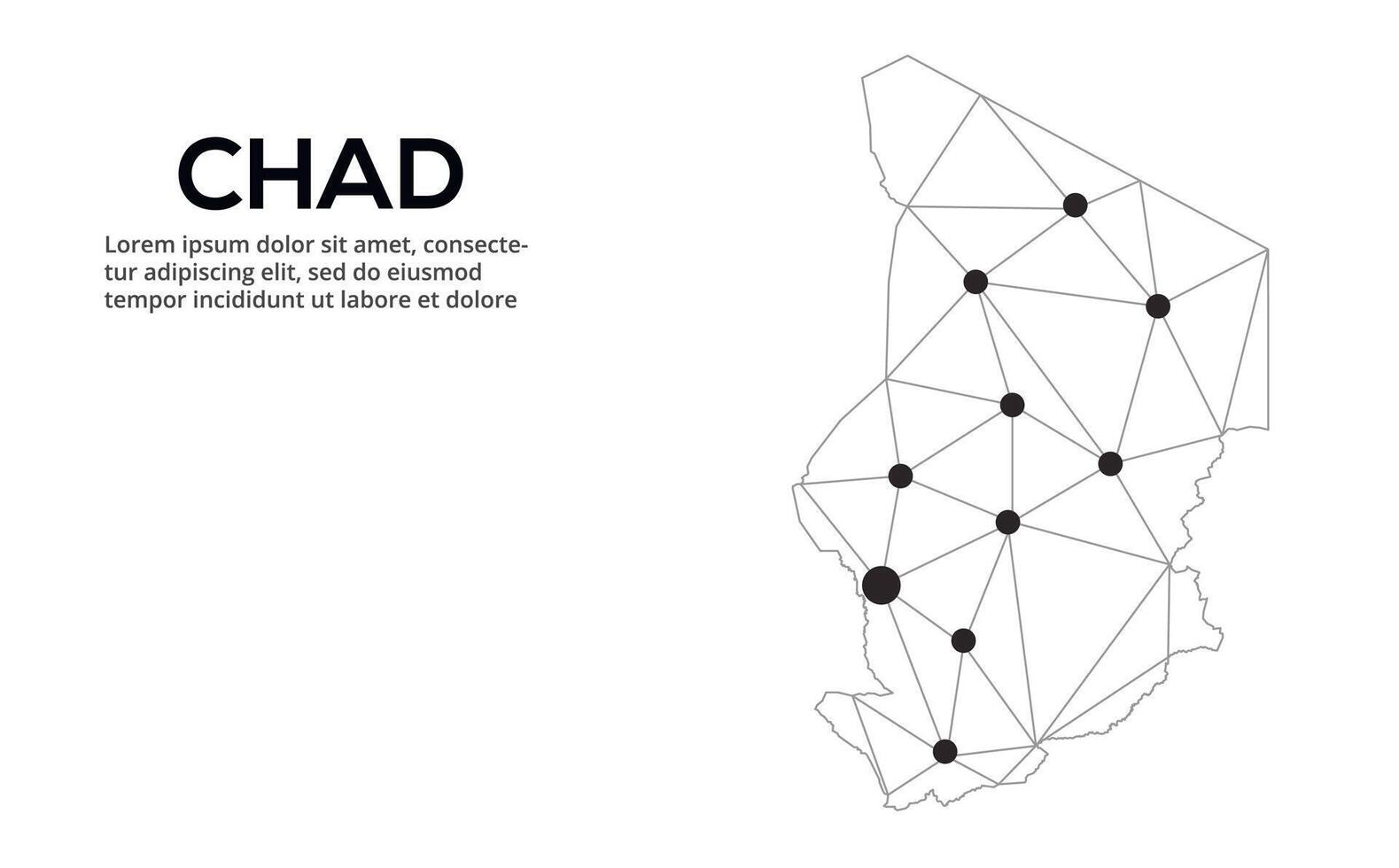 Communication network map. image of a low poly global map with city lights. Map in the form of lines and dots vector
