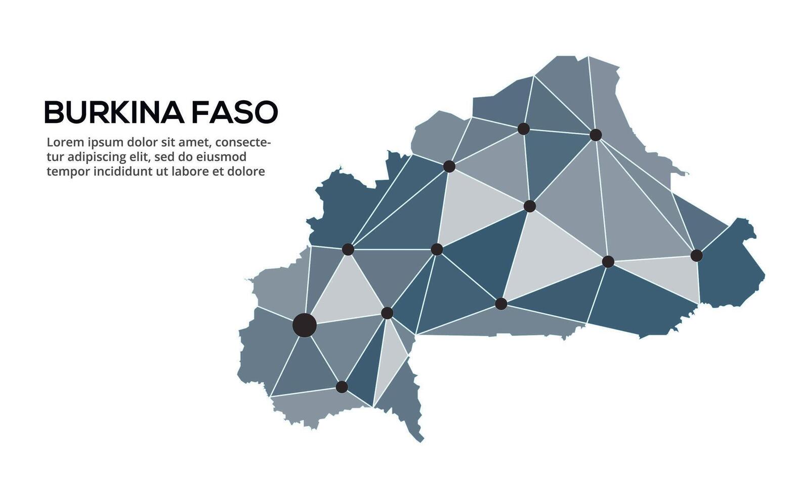 Communication network map. image of a low poly global map with city lights. Map in the form of lines and dots vector