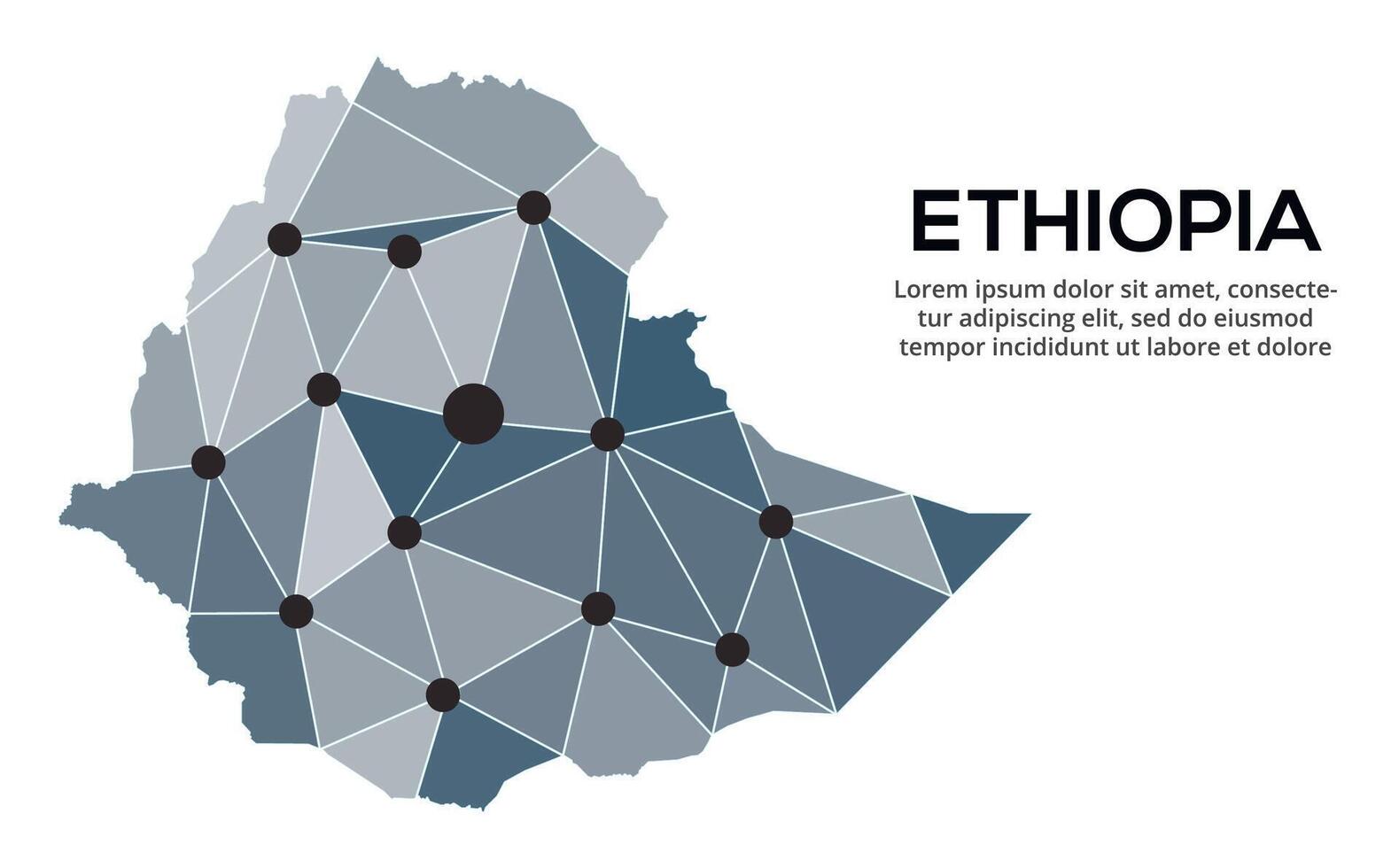 Communication network map. image of a low poly global map with city lights. Map in the form of lines and dots vector