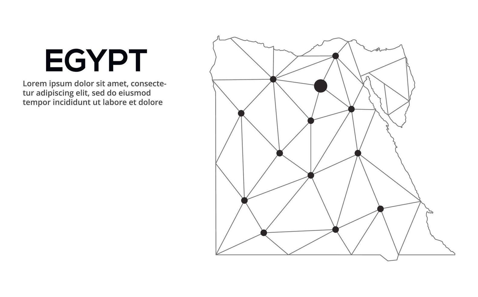 Communication network map. image of a low poly global map with city lights. Map in the form of lines and dots vector