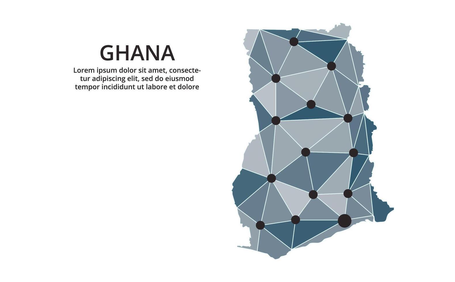 Communication network map. image of a low poly global map with city lights. Map in the form of lines and dots vector