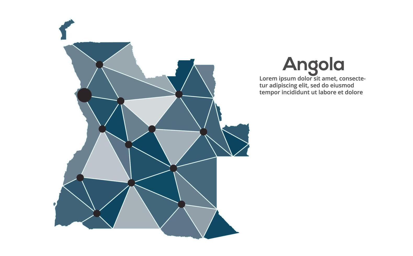 Communication network map. image of a low poly global map with city lights. Map in the form of lines and dots vector