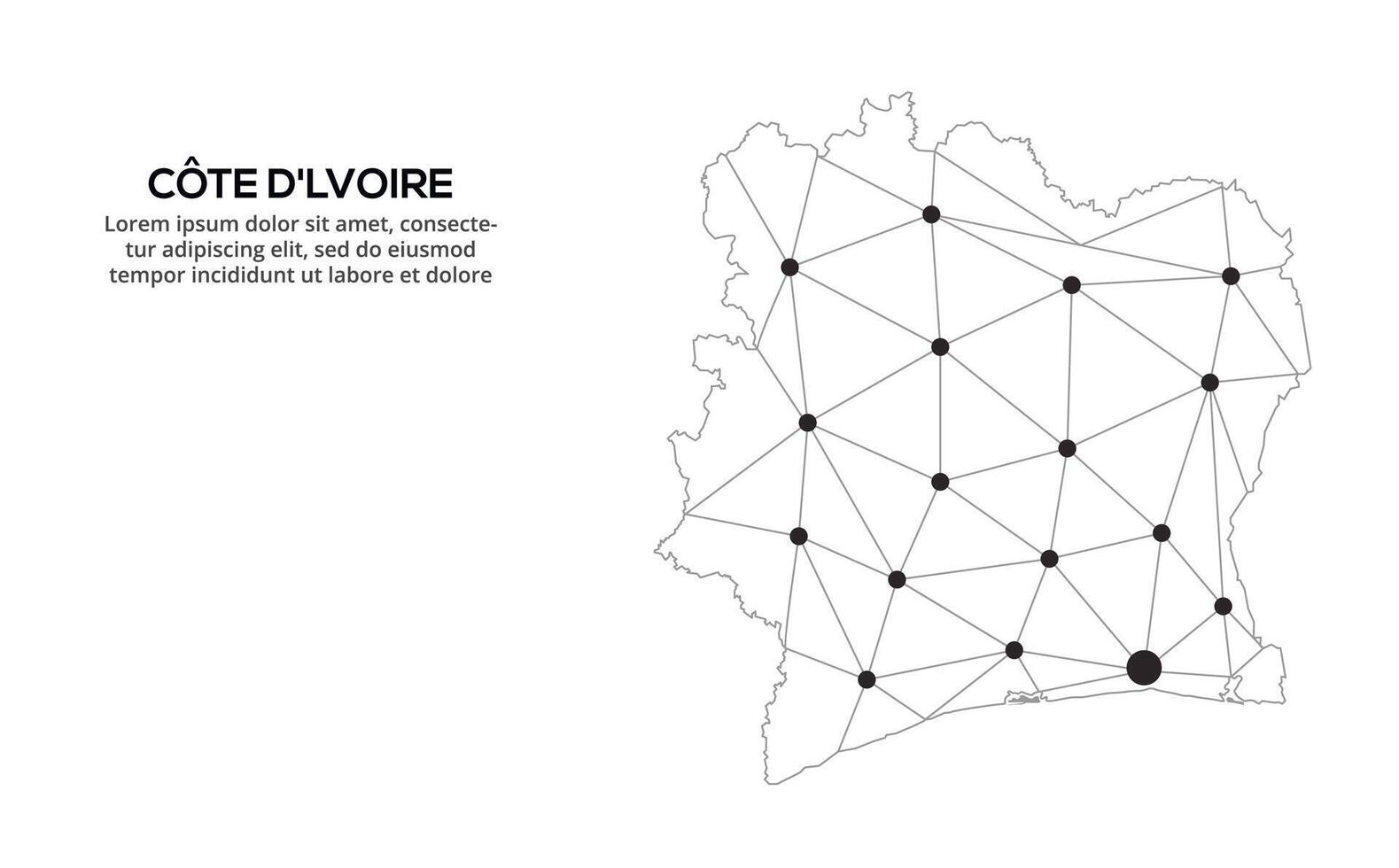 Communication network map. image of a low poly global map with city lights. Map in the form of lines and dots vector