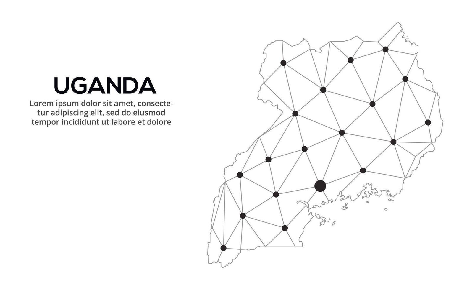 Communication network map. image of a low poly global map with city lights. Map in the form of lines and dots vector