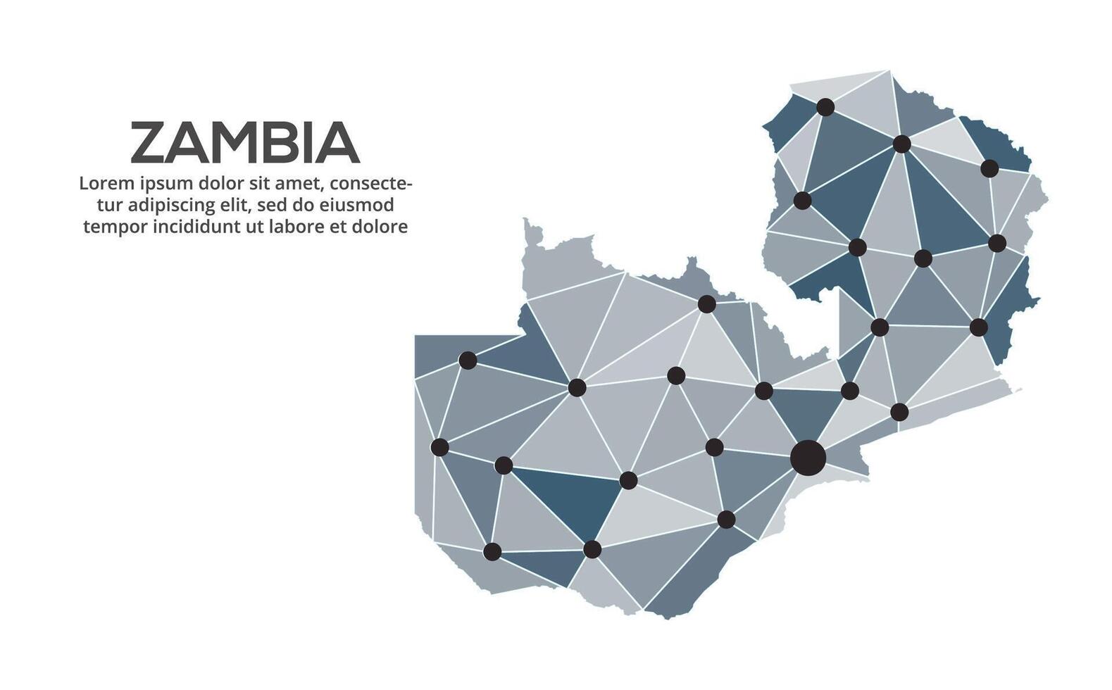 Communication network map. image of a low poly global map with city lights. Map in the form of lines and dots vector