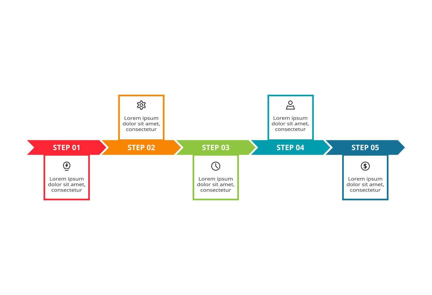 Creative concept for infographic with 5 steps, options, parts or processes. Business data visualization. vector