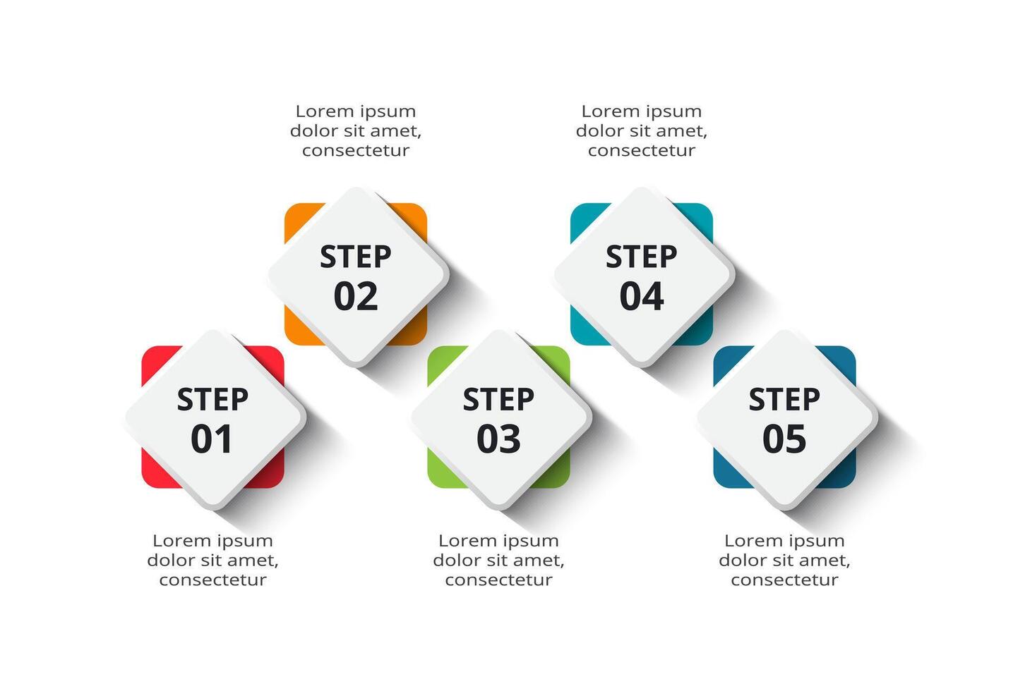 Creative concept for infographic with 5 steps, options, parts or processes. Business data visualization. vector