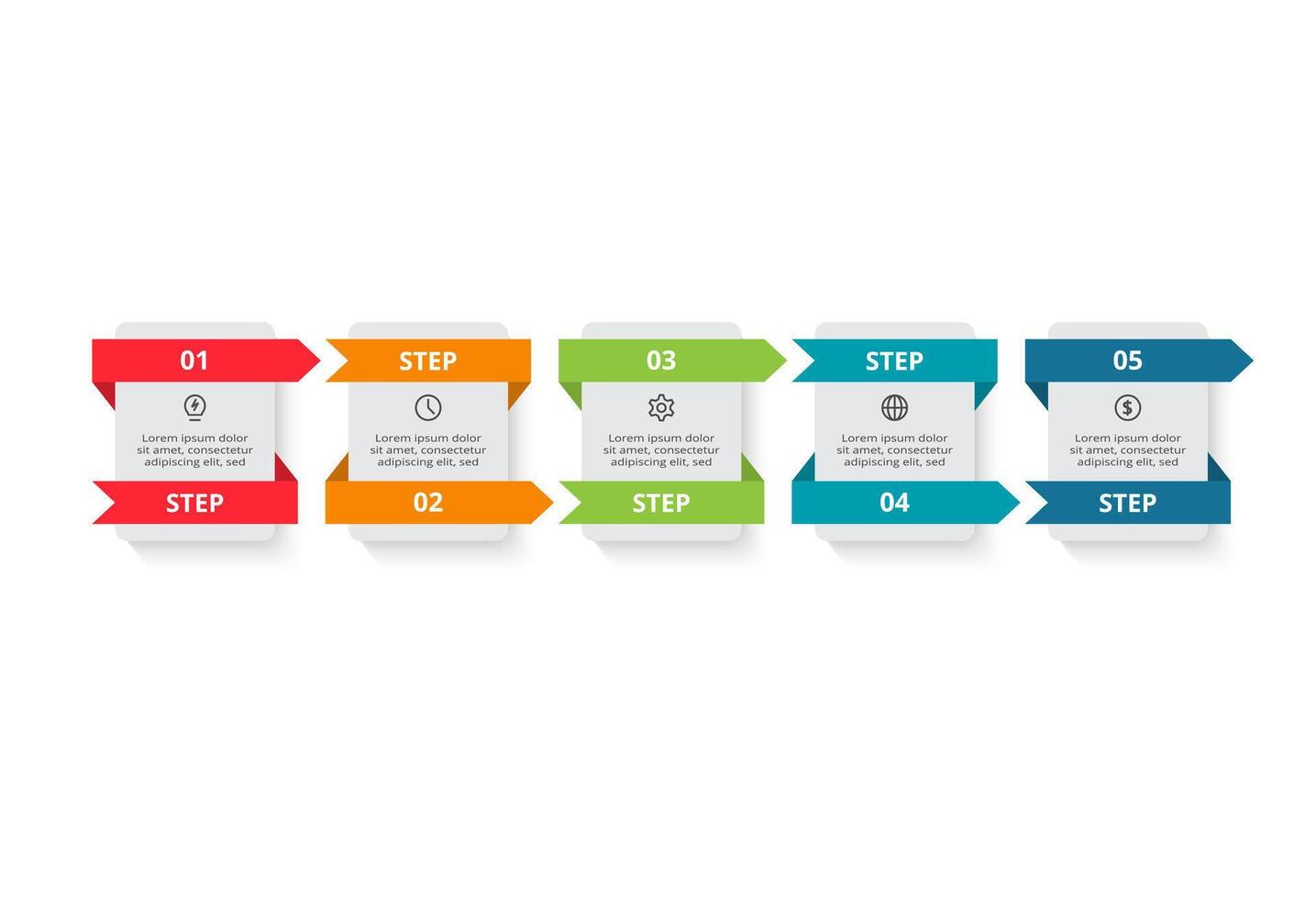 Creative concept for infographic with 5 steps, options, parts or processes. Business data visualization. vector