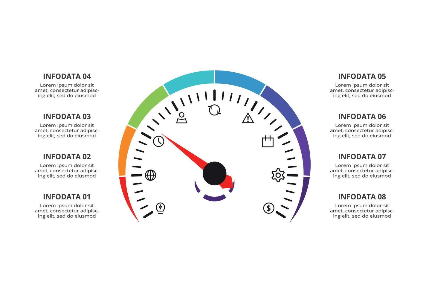 Creative concept for infographic with 8 steps, options, parts or processes. Business data visualization. vector