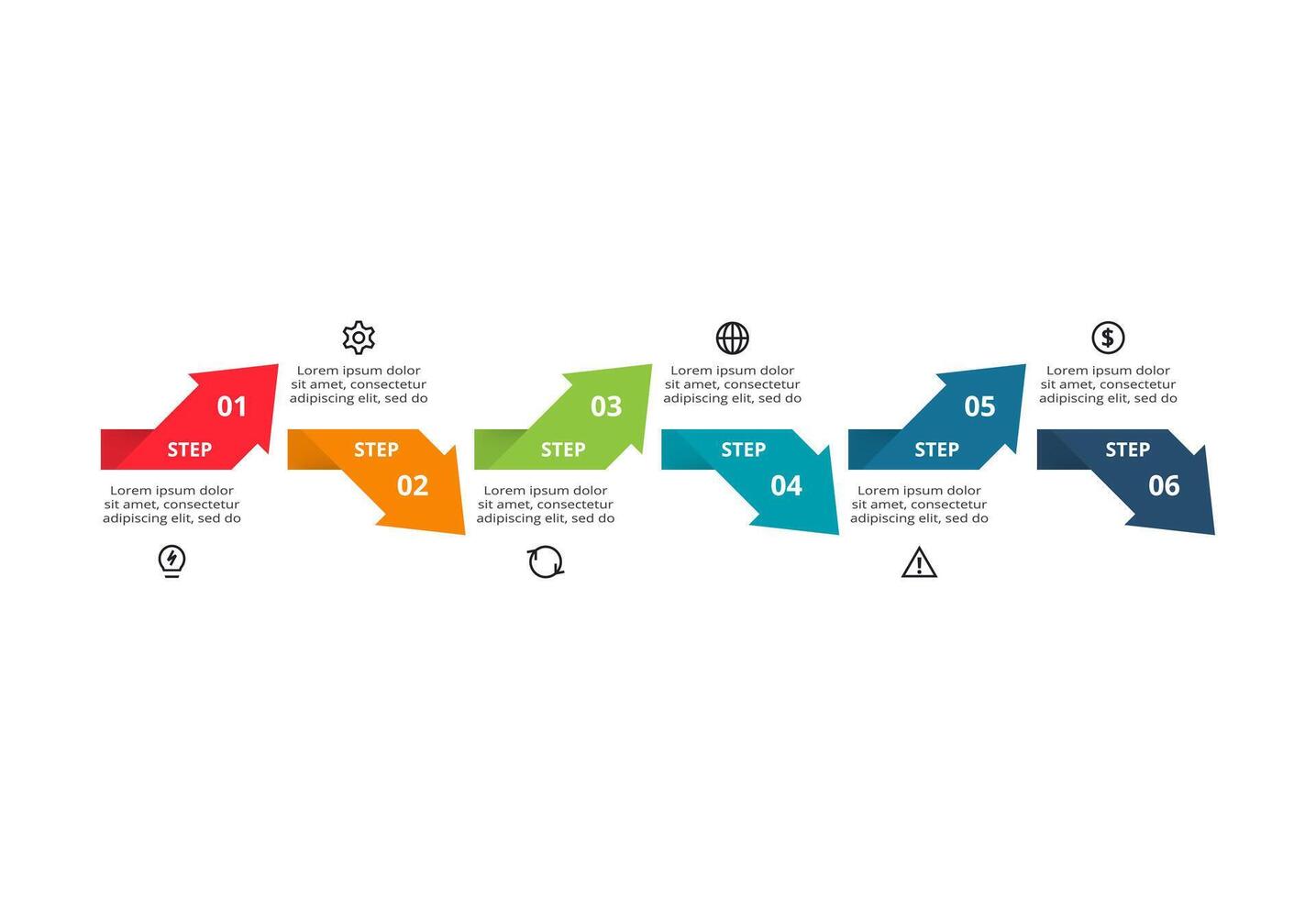 Creative concept for infographic with 6 steps, options, parts or processes. Business data visualization. vector