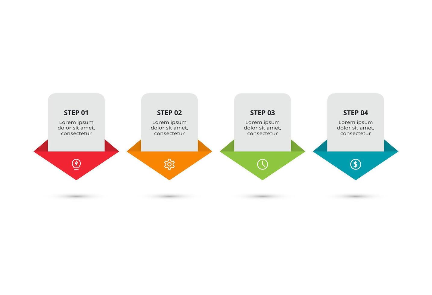 Creative concept for infographic with 4 steps, options, parts or processes. Business data visualization. vector