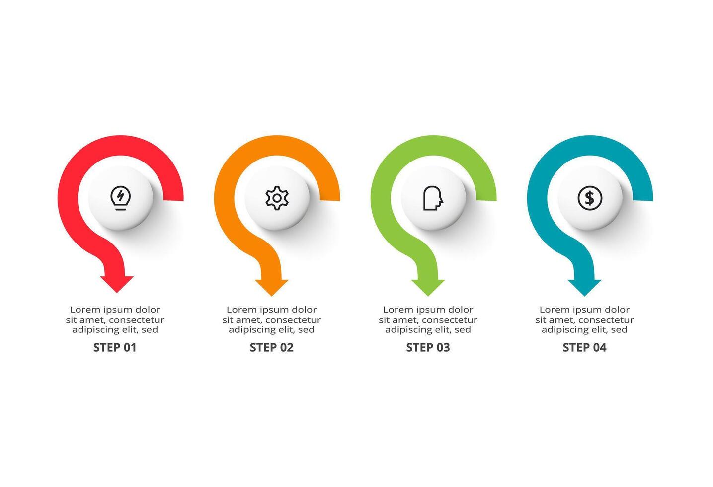 Creative concept for infographic with 4 steps, options, parts or processes. Business data visualization. vector