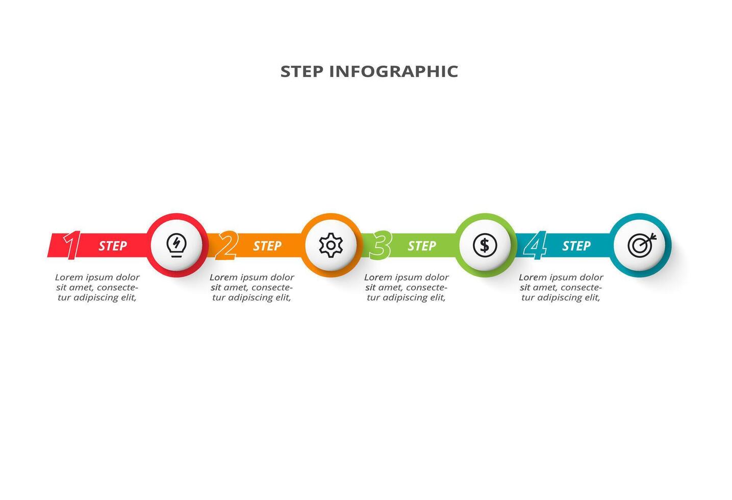 Creative concept for infographic with 4 steps, options, parts or processes. Business data visualization. vector