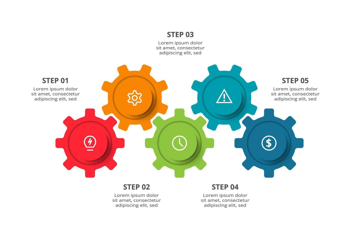 Creative concept for infographic with 5 steps, options, parts or processes. Business data visualization. vector